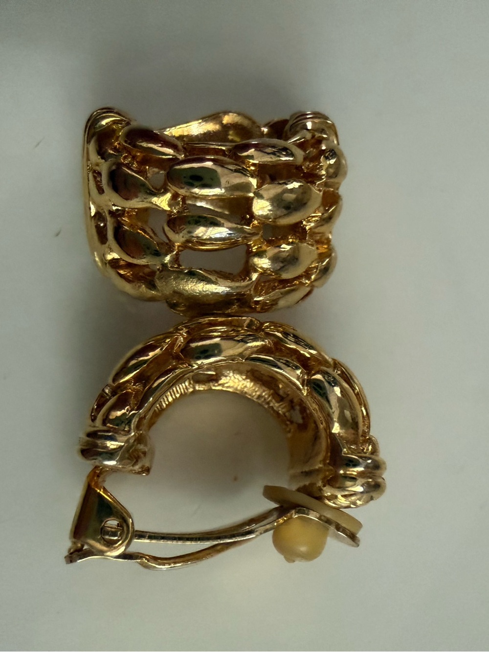 Gold-Tone Woven Hoop Clip-On Earrings